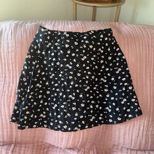 Floral Black Skirt